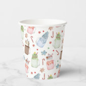 Festive Holiday Milkshakes Pattern Kerstmis Papieren Bekers (Voorkant)