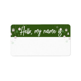 Festive Holiday Name Tag2 - Kies uw kleur! Etiket