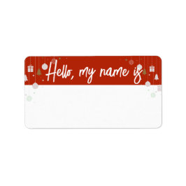 Festive Holiday Name Tag - Kies uw kleur! Etiket