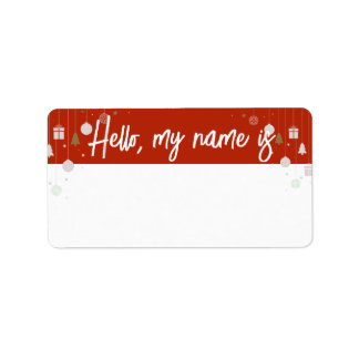 Festive Holiday Name Tag - Kies uw kleur! Etiket
