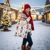 Festive Holiday Nutcracker Christmas Reusable Tote Bag