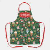 Festive Holiday Nutkraker Ballet Characters Name Schort (Voorkant)