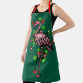 Festive holiday pink flamingo, red green twinkle schort (Insitu)