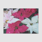 Festive Holiday Poinsettia Planten Floral Tissuepapier (Voorkant)