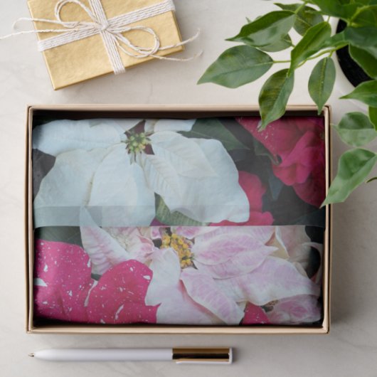 Festive Holiday Poinsettia Planten Floral Tissuepapier (Geschenk)
