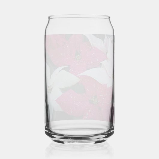 Festive Holiday Poinsettias Floral Blikvorm Glas (Achterkant)