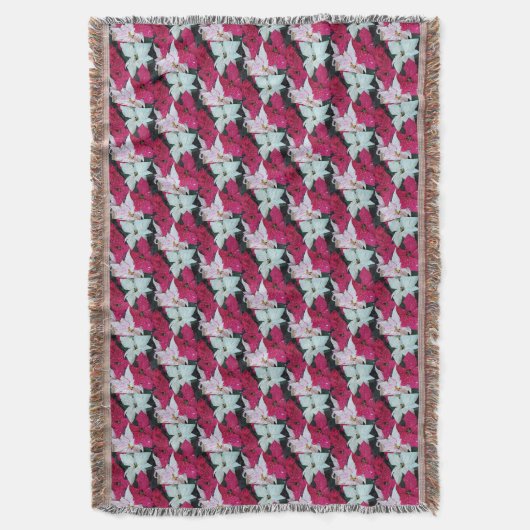 Festive Holiday Poinsettias Floral Deken (Voorkant Verticaal)