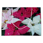 Festive Holiday Poinsettias Floral Groot Cadeauzakje (Voorkant)