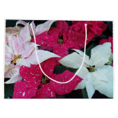 Festive Holiday Poinsettias Floral Groot Cadeauzakje (Achterkant)