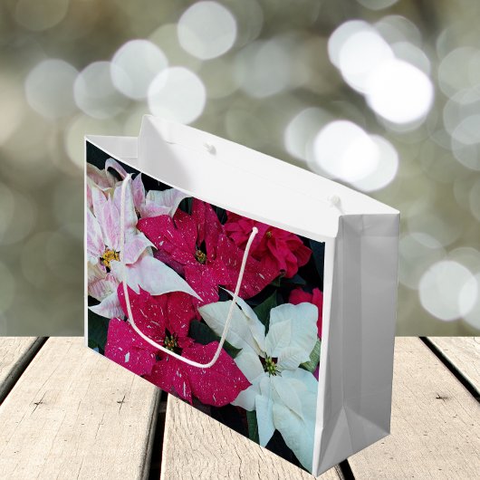 Festive Holiday Poinsettias Floral Groot Cadeauzakje