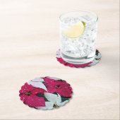 Festive Holiday Poinsettias Floral Kartonnen Onderzetters (Insitu)