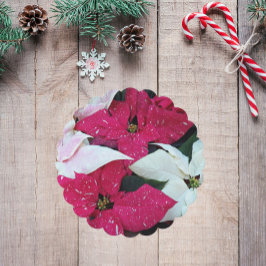 Festive Holiday Poinsettias Floral Kartonnen Onderzetters