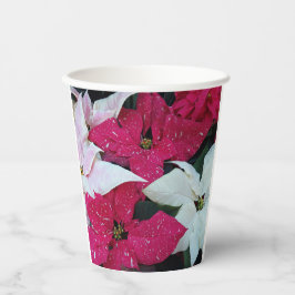Festive Holiday Poinsettias Floral Papieren Bekers
