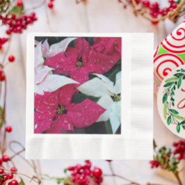 Festive Holiday Poinsettias Floral Servet