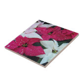 Festive Holiday Poinsettias Floral Tegeltje (Zijkant)