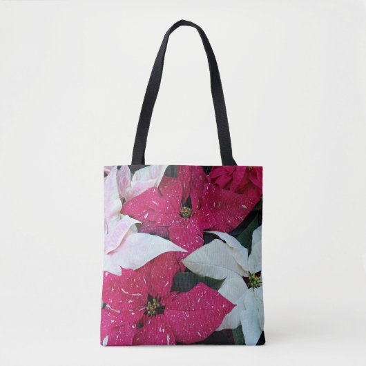 Festive Holiday Poinsettias Floral Tote Bag (Voorkant)