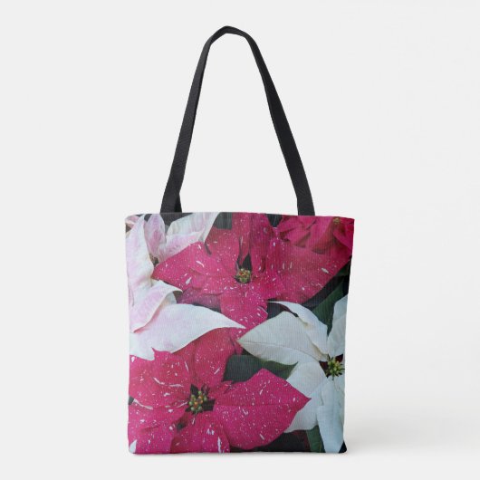 Festive Holiday Poinsettias Floral Tote Bag (Achterkant)