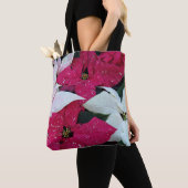 Festive Holiday Poinsettias Floral Tote Bag (Dichtbij)
