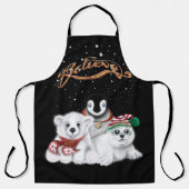 Festive Holiday polaire beer, Penguin, zeebaars Schort (Voorkant)
