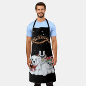 Festive Holiday polaire beer, Penguin, zeebaars Schort (Gedragen)