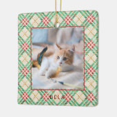 Festive Holiday Pset-naam kerstmis Keramisch Ornament (Links)