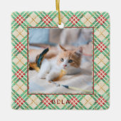 Festive Holiday Pset-naam kerstmis Keramisch Ornament (Voorkant)