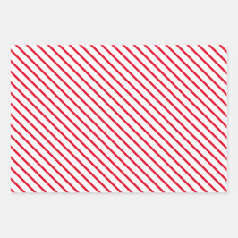 Festive Holiday Red en White Pattern Inpakpapier Vel