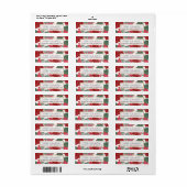 Festive Holiday Red Green Roze Autumn Holly Leaves Etiket (Full Sheet)