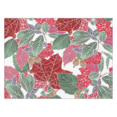 Festive Holiday Red Green Roze Autumn Holly Leaves Tafelkleed (Voorkant (Horizontaal))