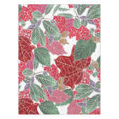 Festive Holiday Red Green Roze Autumn Holly Leaves Tafelkleed (Voorkant)