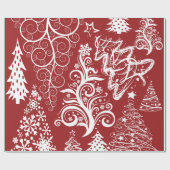 Festive Holiday Red Kerstmis - Patroon Cadeaupapier (Vlak)