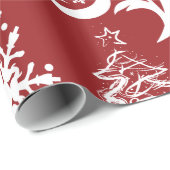 Festive Holiday Red Kerstmis - Patroon Cadeaupapier (Rol Hoek)