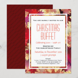 Festive Holiday Red Stars Partij Kaart