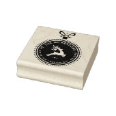 Festive Holiday Reindeer Ornament Return Address Rubberstempel (Stempel)
