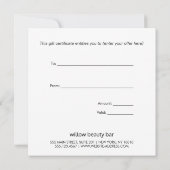 Festive Holiday Signature Script Cadeaucertificaat (Achterkant)