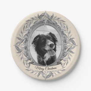 Festive Holiday Silver Lijst Foto Papieren Bordje