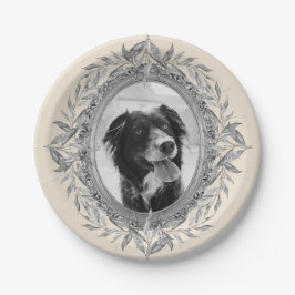 Festive Holiday Silver Lijst Foto Papieren Bordje