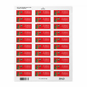 Festive Holiday Ski Skiing Return Address Label (Full Sheet)