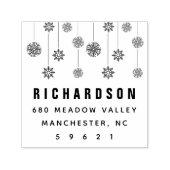 Festive Holiday Snowflake Ornamenten Adres Zelfinktende Stempel (Design)