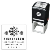 Festive Holiday Snowflakes Adres Zelfinktende Stempel (In situ)