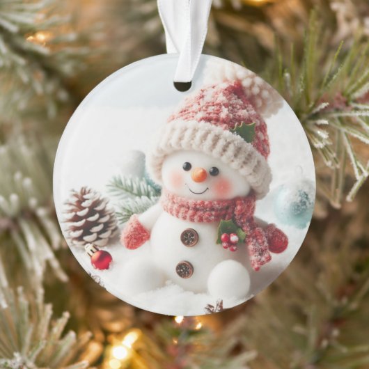 Festive Holiday Snowman Ornament (Boom)