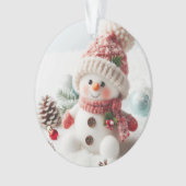 Festive Holiday Snowman Ornament (voorkant)