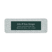 Festive Holiday Stripe Green Return Label (Voorkant)