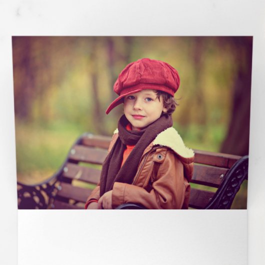 Festive Holiday Typography Five-Photo Collage Drieluik Wenskaart (Binnenzijde eerst)