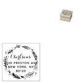 Festive Holiday WreatCustom Return-adres Rubberstempel (Gestempeld)