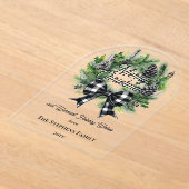 Festive Holiday Wreath Merry Christmas Non-Photo Acryl Uitnodigingen (Laagn)