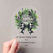 Festive Holiday Wreath Merry Christmas Non-Photo Acryl Uitnodigingen (Insitu (Draagbaar))