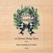 Festive Holiday Wreath Merry Christmas Non-Photo Acryl Uitnodigingen (Voorkant)