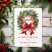 Festive Holiday Wreath Merry Christmas Non-Photo Feestdagenkaart