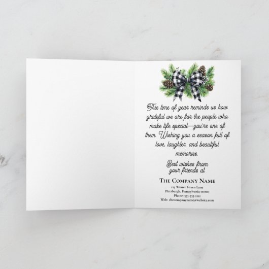 Festive Holiday Wreath Merry Christmas Non-Photo Kaart (Binnen)